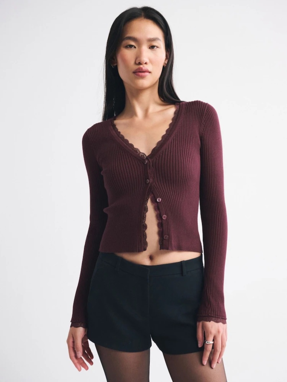 Abercrombie & Fitch | Lace-Trim Cardigan - Picture 3 of 7
